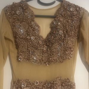 Costume made dress, With rocks and pearls